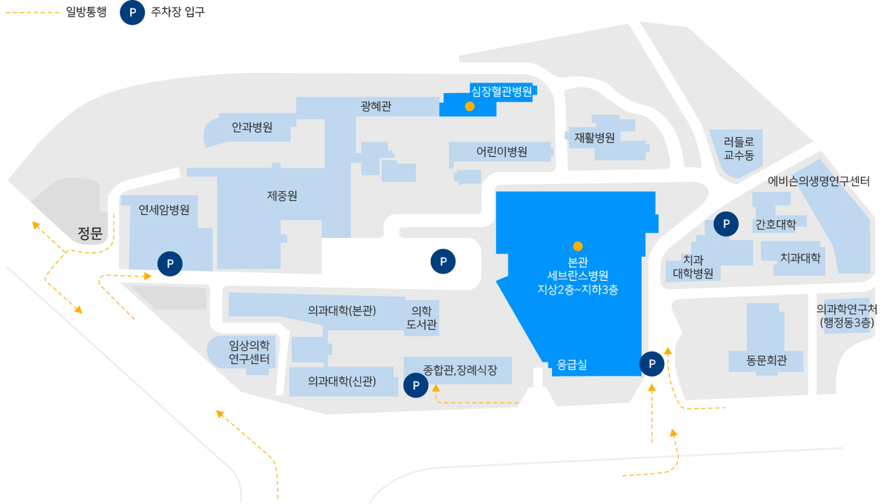 심장혈관병원 지도
